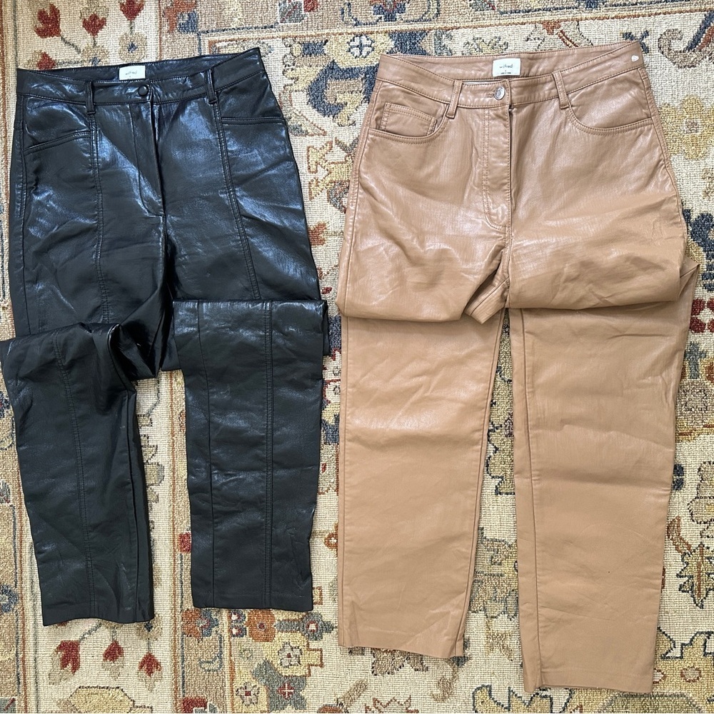 Aritzia Wilfred Vegan Leather Pants Bundle sz 6/8